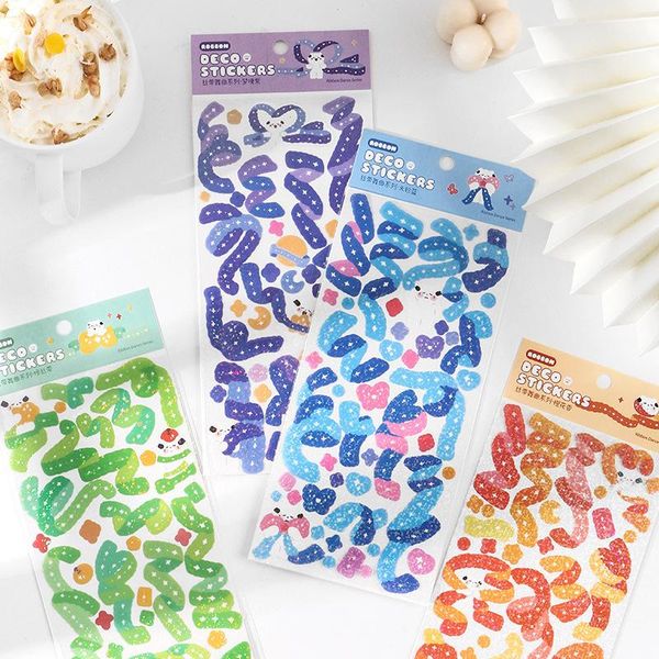 1pcs cute cartoo colorful ribbon decorative pet stickers scrapbooking stick label diy diary stationery sticker accessories gift wrap
1pcs cute cartoo colorful ribbon decorative pet stickers scrapbooking stick label diy diary stationery sticker accessories gift wrap