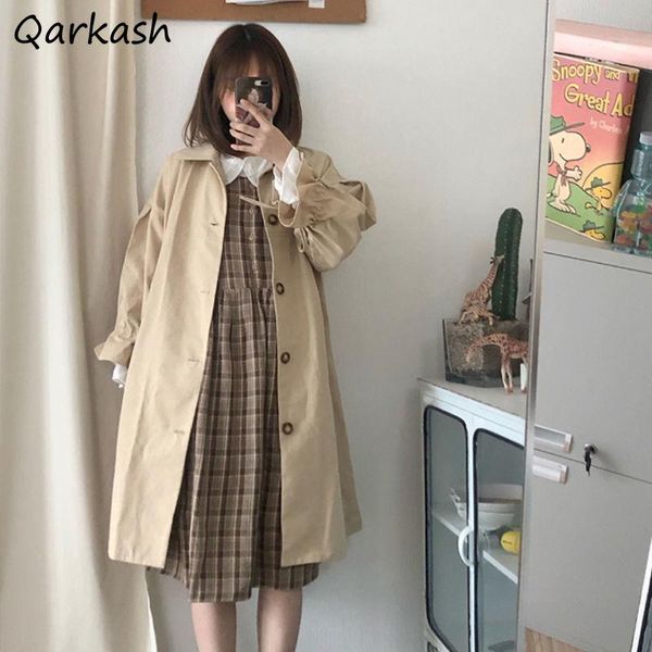 women's trench coats women long style preppy cute spring japan leisure sweet simple single breasted soft retro girls windbreaker solid, Tan;black
women's trench coats women long style preppy cute spring japan leisure sweet simple single breasted soft retro girls windbreaker solid, Tan;black