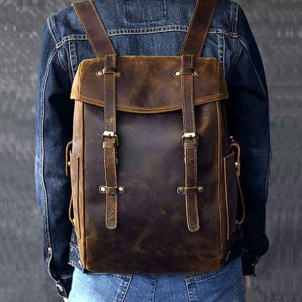 backpack genuine leather men's retro large capacity shoulder bag crazy horse male lapbrown travel backpacks
backpack genuine leather men's retro large capacity shoulder bag crazy horse male lapbrown travel backpacks