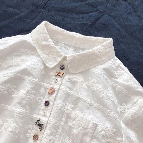 women's blouses & shirts cute chiffon women vintage buttoned turndown collar long sleeve dames blouse clothing de50cs, White
women's blouses & shirts cute chiffon women vintage buttoned turndown collar long sleeve dames blouse clothing de50cs, White
