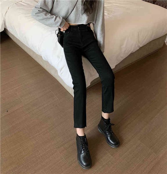 ytx155 loose black waist high spring and fall nine points straight-line female jeans, Blue
ytx155 loose black waist high spring and fall nine points straight-line female jeans, Blue