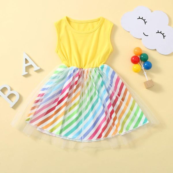 rainbow striped tulle dress toddler kids baby girls party princess summer sleeveless children dresses for girl clothing girl's, Red;yellow
rainbow striped tulle dress toddler kids baby girls party princess summer sleeveless children dresses for girl clothing girl's, Red;yellow