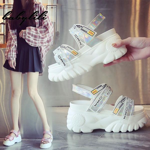 8cm wedge 2021 summer chunky sandals women platform high heels shoes female buckle casual woman's sandal shoe, Black 
8cm wedge 2021 summer chunky sandals women platform high heels shoes female buckle casual woman's sandal shoe, Black