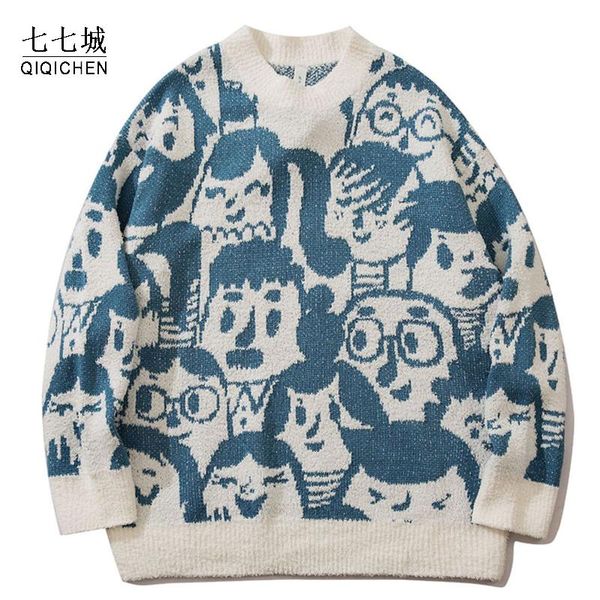 men's sweaters mens hip hop knitted cartoon funny boy print streetwear harajuku autumn fashion casual loose jumper pullovers unisex, White;black
men's sweaters mens hip hop knitted cartoon funny boy print streetwear harajuku autumn fashion casual loose jumper pullovers unisex, White;black