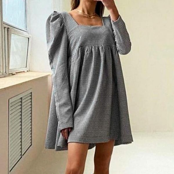 casual dresses vintage dress plaid square neck long sleeve women mini for daily wear elegant street, Black;gray
casual dresses vintage dress plaid square neck long sleeve women mini for daily wear elegant street, Black;gray