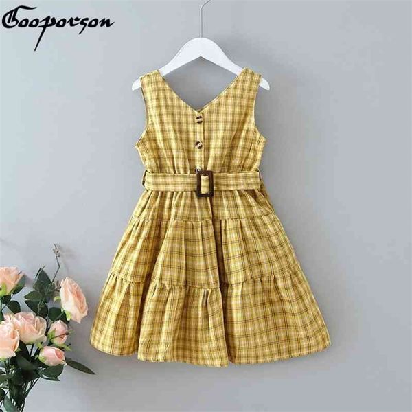 gooporson kids dresses for girls vestidos plaid sleeveless vest dress with belt fashion little girl princess costume clothes 210715, Red;yellow
gooporson kids dresses for girls vestidos plaid sleeveless vest dress with belt fashion little girl princess costume clothes 210715, Red;yellow