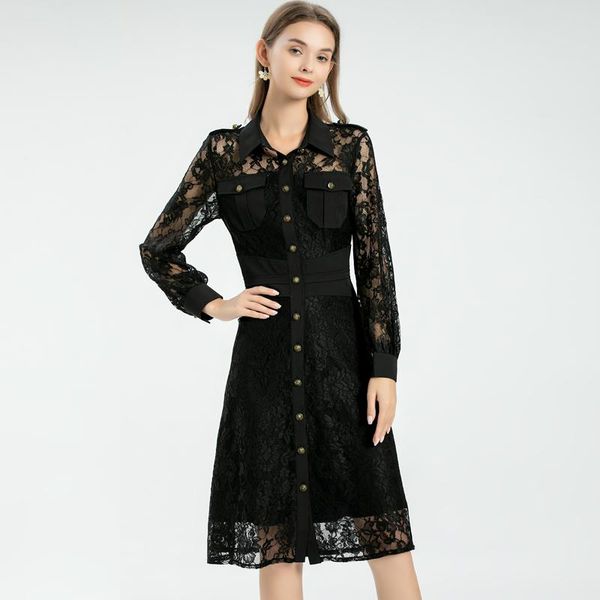casual dresses fashion designer spring summer women's elegant vintage street patchwork party lace long sleeve dress, Black;gray
casual dresses fashion designer spring summer women's elegant vintage street patchwork party lace long sleeve dress, Black;gray