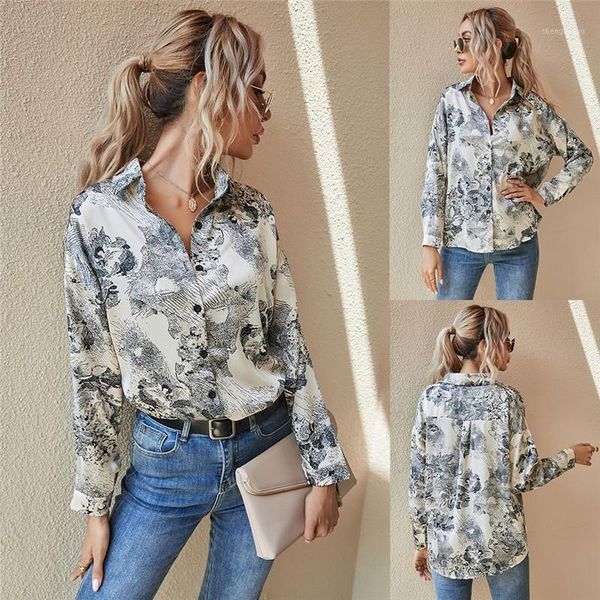 fashion print women shirts 2021 spring arrival casual single breasted loose blouses women's &, White
fashion print women shirts 2021 spring arrival casual single breasted loose blouses women's &, White