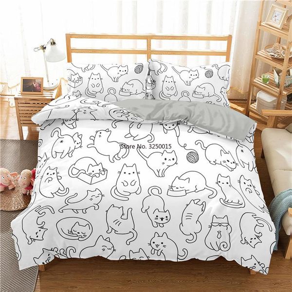 bedding sets 3d print cartoon cats black lines set 2/3pc duvet cover with pillowcase animal soft bedclothes
bedding sets 3d print cartoon cats black lines set 2/3pc duvet cover with pillowcase animal soft bedclothes