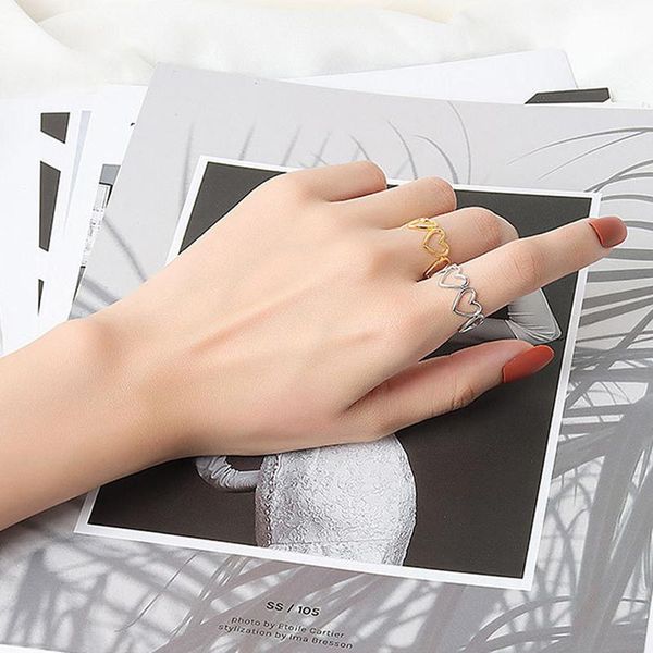 cluster rings adjustable hollow out heart ring minimalist geometric jewelry for women party gift, Golden;silver
cluster rings adjustable hollow out heart ring minimalist geometric jewelry for women party gift, Golden;silver