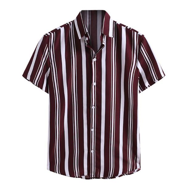 shirt men's summer fashion striped printed short-sleeved button type loose comfortable mens shirts casual may, White;black
shirt men's summer fashion striped printed short-sleeved button type loose comfortable mens shirts casual may, White;black