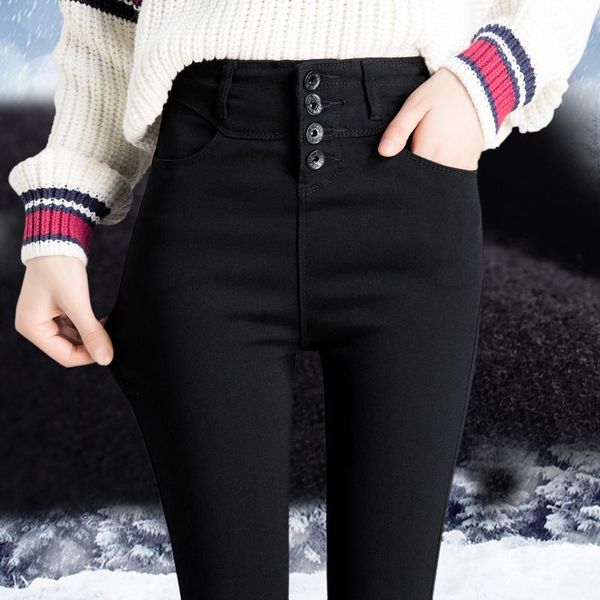 women's leggings warm slim women high waist pants 2021 korean trousers fashionable clothing pencil femme pantalon zjt1028, Black
women's leggings warm slim women high waist pants 2021 korean trousers fashionable clothing pencil femme pantalon zjt1028, Black