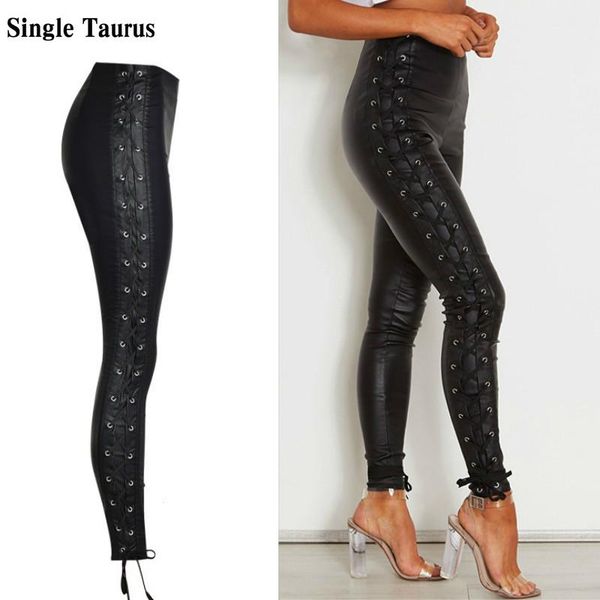 women's jeans lace up side straps leather coated denim pants women streetwear pu skinny woman trousers high waist pantalones mujer, Blue
women's jeans lace up side straps leather coated denim pants women streetwear pu skinny woman trousers high waist pantalones mujer, Blue