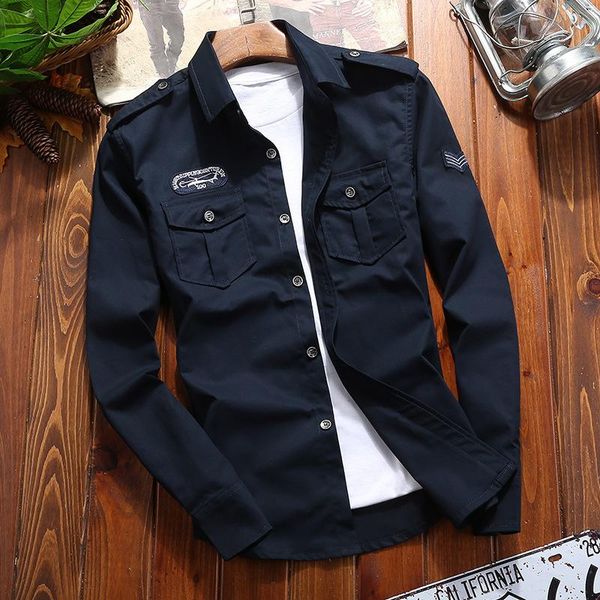 men's shirts chemise casual shirt military man cotton khaki retro slim fit long sleeve vintage jacket streetwear drop, White;black
men's shirts chemise casual shirt military man cotton khaki retro slim fit long sleeve vintage jacket streetwear drop, White;black