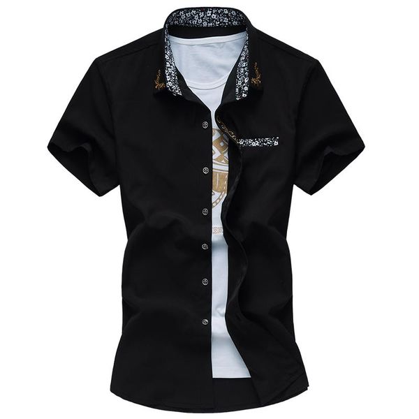 men shirt short sleeve 2021 summer fashion business casual oversize mens shirts men's, White;black
men shirt short sleeve 2021 summer fashion business casual oversize mens shirts men's, White;black