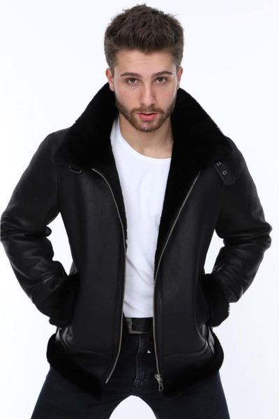 derimont's male black navas colar leather jacket with fur men's jackets, Black;brown
derimont's male black navas colar leather jacket with fur men's jackets, Black;brown