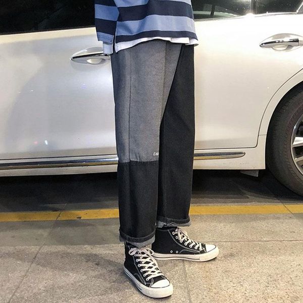 men's jeans stitching color baggy autumn and winter version straight leg pants versatile of the trend original man, Blue
men's jeans stitching color baggy autumn and winter version straight leg pants versatile of the trend original man, Blue