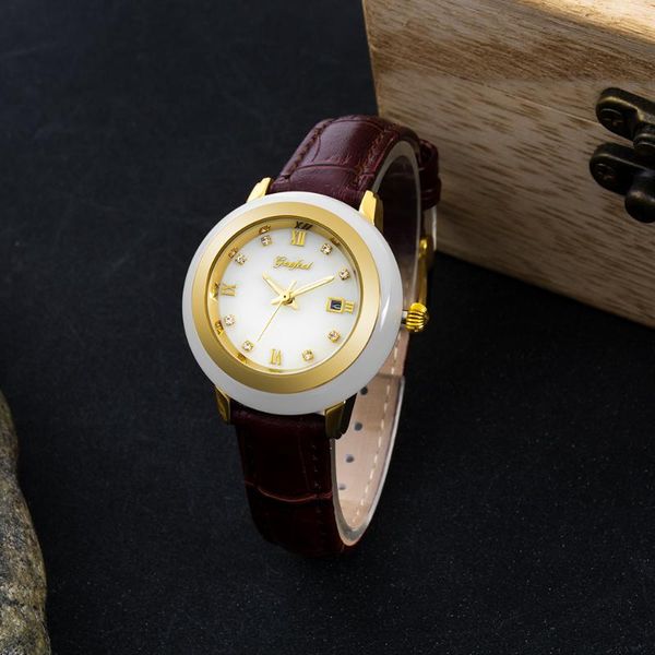 wristwatches factory direct natural white jade watches women's quartz watch waterproof and calendar display with high-end gift box pack, Slivery;brown
wristwatches factory direct natural white jade watches women's quartz watch waterproof and calendar display with high-end gift box pack, Slivery;brown