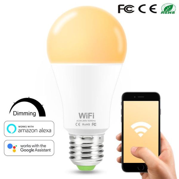 bulbs e27 smart dimmable light bulb 110v 220v 15w led wifi lamp timer remote control compatible with alexa google home assistant
bulbs e27 smart dimmable light bulb 110v 220v 15w led wifi lamp timer remote control compatible with alexa google home assistant