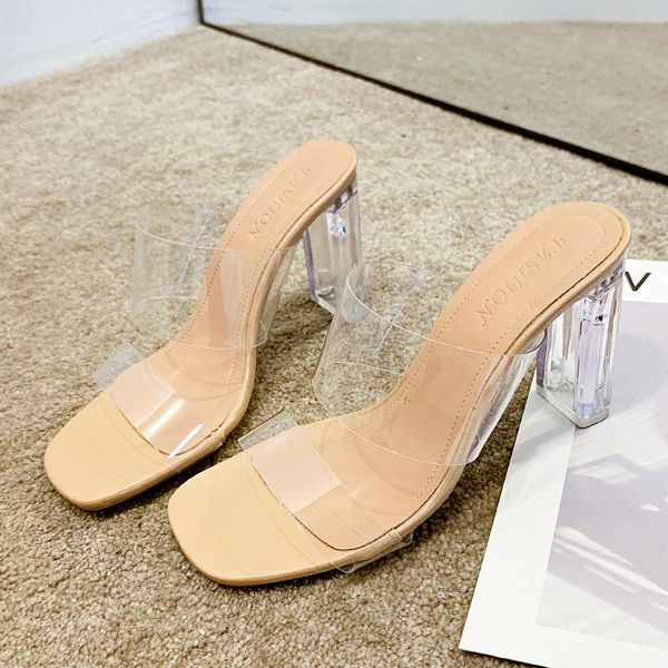 slippers transparent crystal square heel open toe women's 2021 summer dress wedding party high heels women pu, Black
slippers transparent crystal square heel open toe women's 2021 summer dress wedding party high heels women pu, Black