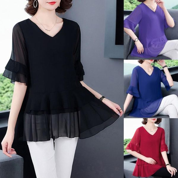 women's blouses & shirts summer plus size lady fashion women chiffon solid half sleeve casual shirt blouse streetwear clothing gxl5, White
women's blouses & shirts summer plus size lady fashion women chiffon solid half sleeve casual shirt blouse streetwear clothing gxl5, White