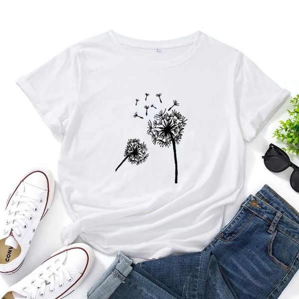 women's t-shirt dandelion casual print women summer harajuku loose cotton o-neck tshirt femme short-sleeved camisetas mujer, White
women's t-shirt dandelion casual print women summer harajuku loose cotton o-neck tshirt femme short-sleeved camisetas mujer, White
