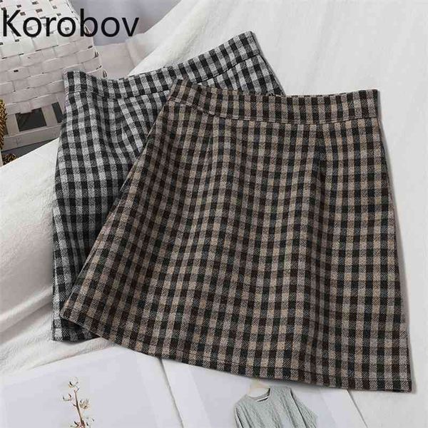 korobov autumn winter fashion hit color plaid a-line women skirts preppy style high waist slim mini skirt new chic faldas mujer 210430, Black
korobov autumn winter fashion hit color plaid a-line women skirts preppy style high waist slim mini skirt new chic faldas mujer 210430, Black
