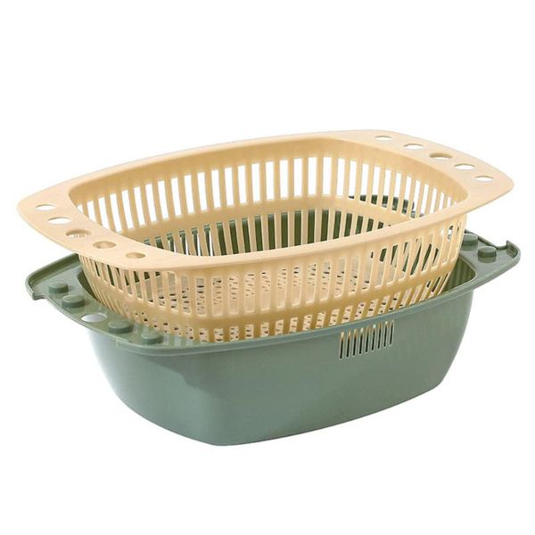 2pcs kitchen multifunction drain basket double layer washing basin for vegetable fruit (green) storage baskets
2pcs kitchen multifunction drain basket double layer washing basin for vegetable fruit (green) storage baskets