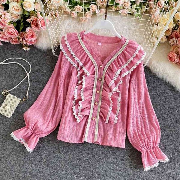 spring style loose fashion ruffled flared sleeves v-neck lace shirt temperament blouse women uk946 210506, White
spring style loose fashion ruffled flared sleeves v-neck lace shirt temperament blouse women uk946 210506, White