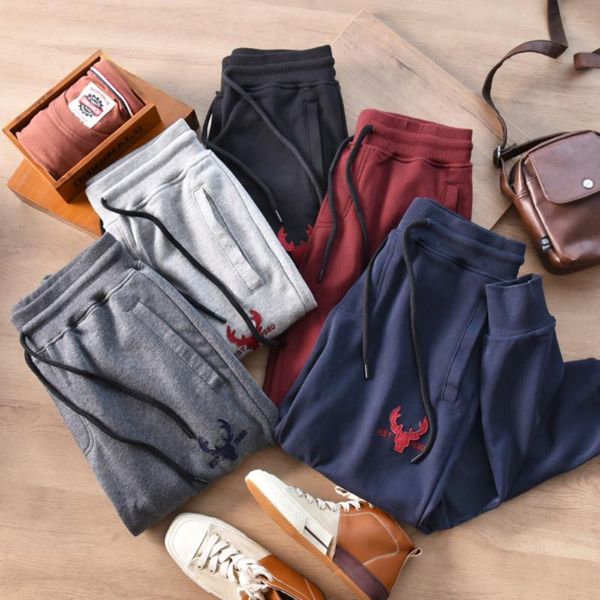men's pants pure cotton knitted terry elastic ankle-tied sweatpants men 's autumn and winter patch embroidered loose casual sports, Black
men's pants pure cotton knitted terry elastic ankle-tied sweatpants men 's autumn and winter patch embroidered loose casual sports, Black