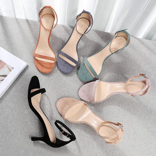 sandals 2021 summer women solid high heels shoes woman flock ankle strap thin elegant casual party wedding pumps, Black
sandals 2021 summer women solid high heels shoes woman flock ankle strap thin elegant casual party wedding pumps, Black