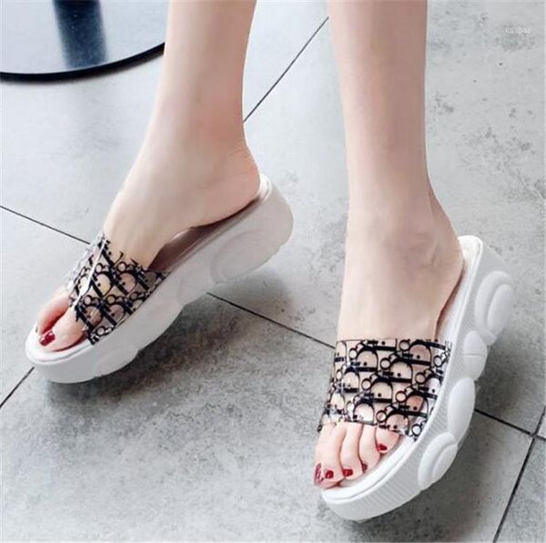 women transparent pvc clear slides flat platform print handmade beach summer slippers ladies outside flip flops shoes 431, Black
women transparent pvc clear slides flat platform print handmade beach summer slippers ladies outside flip flops shoes 431, Black