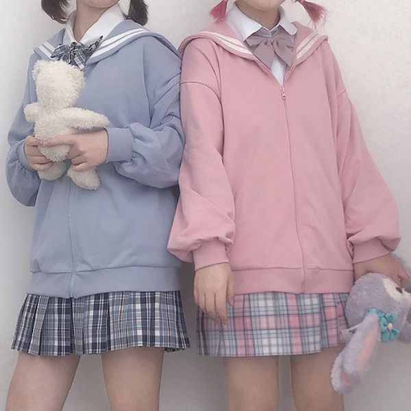 women's hoodies & sweatshirts japanese kawaii zip up sailor collar hoodie sweatshirt harajuku y2k long sleeve cute for teens jk pink n, Black
women's hoodies & sweatshirts japanese kawaii zip up sailor collar hoodie sweatshirt harajuku y2k long sleeve cute for teens jk pink n, Black