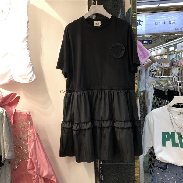 summer women loose and fashion round neck short sleeve slim splicing shirring dress daliy casual 16w959 210510, Black;gray
summer women loose and fashion round neck short sleeve slim splicing shirring dress daliy casual 16w959 210510, Black;gray