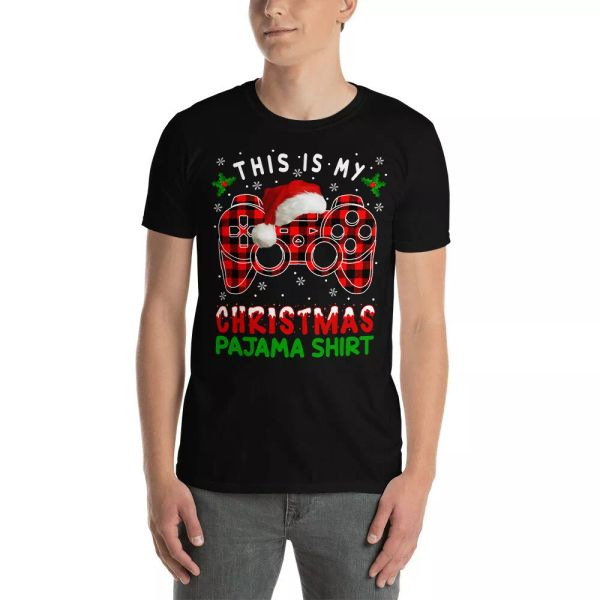 this is my christmas pajama shirt christmas santa game red plaid gamer t-shirt, White;black
this is my christmas pajama shirt christmas santa game red plaid gamer t-shirt, White;black