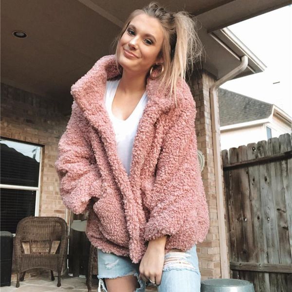 women's jackets fashion women plush coat candy color woolen clothing winter long sleeve stand collar single breasted loose button pocke, Black;brown
women's jackets fashion women plush coat candy color woolen clothing winter long sleeve stand collar single breasted loose button pocke, Black;brown