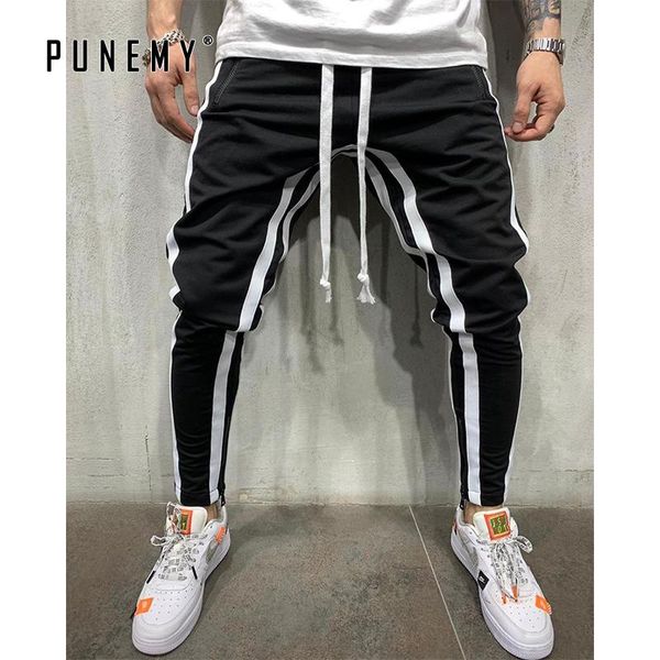 men trousers pants hip hop streetwear side striped drawstring ankle zipper skinny tracksuit bottoms casual joggers sweatpants men's, Black
men trousers pants hip hop streetwear side striped drawstring ankle zipper skinny tracksuit bottoms casual joggers sweatpants men's, Black