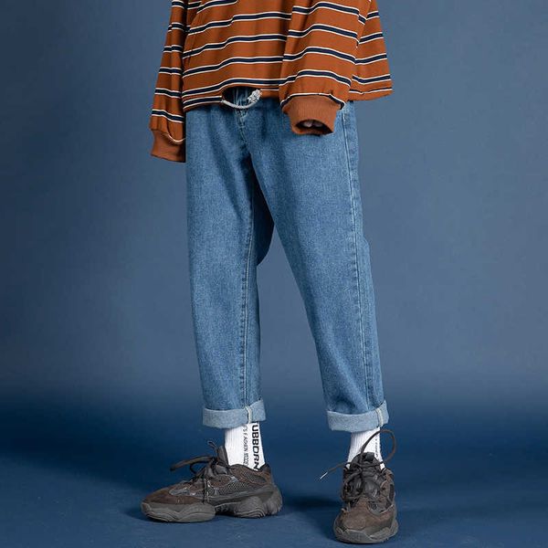 streetwear blue jeans men loose jeans korean fashions male straight denim men 210622
streetwear blue jeans men loose jeans korean fashions male straight denim men 210622