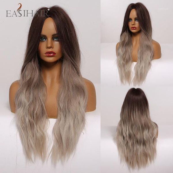 ombre dark brown blonde long water wave synthetic wigs middle part cosplay female heat resistant for black women1
ombre dark brown blonde long water wave synthetic wigs middle part cosplay female heat resistant for black women1