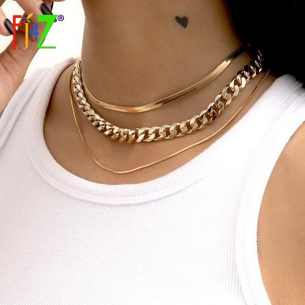 pendant necklaces f.j4z women trend collar hit-hop 3layers snake chains chokers lady cuban chain statement necklace for party, Silver
pendant necklaces f.j4z women trend collar hit-hop 3layers snake chains chokers lady cuban chain statement necklace for party, Silver