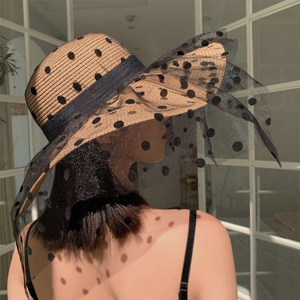 sun hat wave point lace mesh straw women's beach seaside holiday shading big brim summer sun hat, Blue;gray
sun hat wave point lace mesh straw women's beach seaside holiday shading big brim summer sun hat, Blue;gray