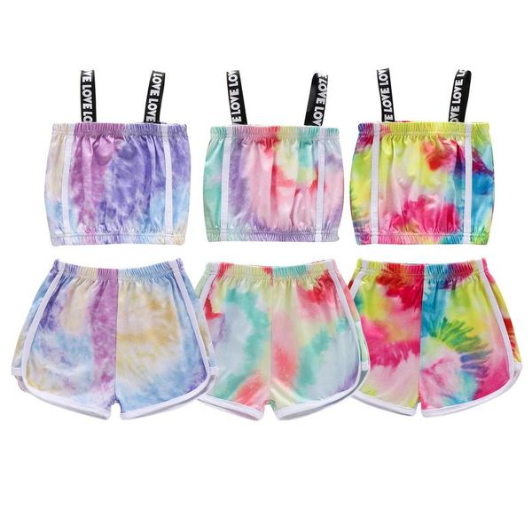 clothing sets 2021 summer kids baby girls tie dye clotehs outfits children sleeveless spaghetti straps tank + shorts tracksuits 1-6y, White
clothing sets 2021 summer kids baby girls tie dye clotehs outfits children sleeveless spaghetti straps tank + shorts tracksuits 1-6y, White