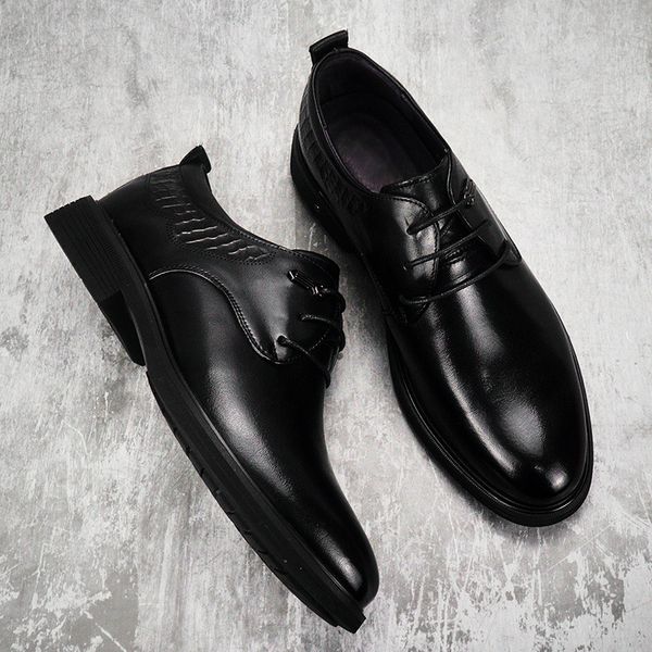 first layer cowhide men's busins drs single shoes 2021 spring low leather lace up, Black
first layer cowhide men's busins drs single shoes 2021 spring low leather lace up, Black