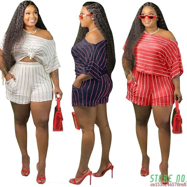 women's shorts -5xl plus size sets women two piece outfits 2021 summer fashion stripe short sleeve and with pockets drop, White;black
women's shorts -5xl plus size sets women two piece outfits 2021 summer fashion stripe short sleeve and with pockets drop, White;black