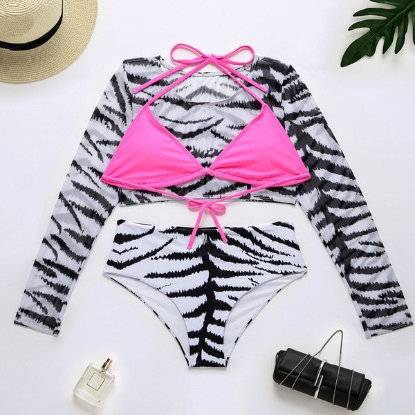 new zebra long sleeve high waist women swimwear female swimsuit three-pieces bikini set halter bather bathing suit swiming
new zebra long sleeve high waist women swimwear female swimsuit three-pieces bikini set halter bather bathing suit swiming