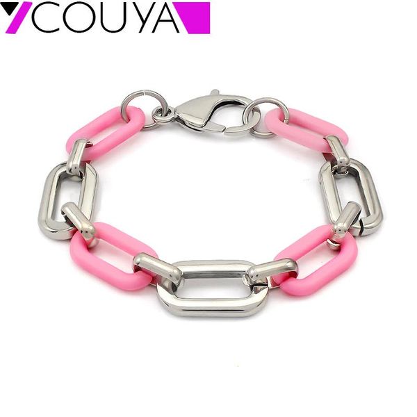 link, chain link design diy color pendant silver plated acrylic jewelry bracelet for women girl, Black
link, chain link design diy color pendant silver plated acrylic jewelry bracelet for women girl, Black