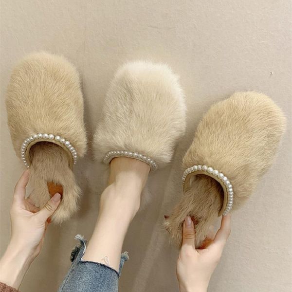 slippers outside wearing fur female 2021 autumn and winter flat bottom baotou lazy half, Black
slippers outside wearing fur female 2021 autumn and winter flat bottom baotou lazy half, Black