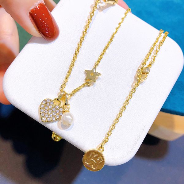 pearl necklace set letter love fashion pendant diamond h2 pearl accessories, Silver
pearl necklace set letter love fashion pendant diamond h2 pearl accessories, Silver