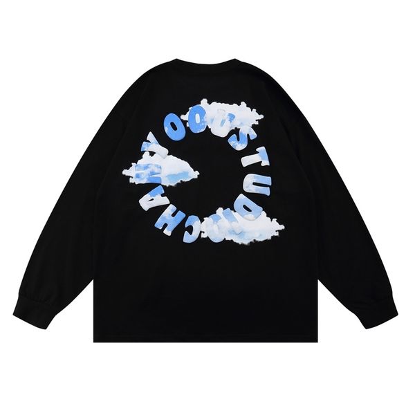 ins harajuku blue sky white clouds circle letter printed sweater men's guochao hip hop loose and lazy style top, Black
ins harajuku blue sky white clouds circle letter printed sweater men's guochao hip hop loose and lazy style top, Black