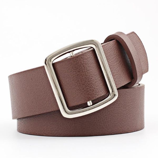 belts 2021 fashion pu leather women female causal belt square metal pin buckle for lady girdle jeans dress accessories, Black;brown
belts 2021 fashion pu leather women female causal belt square metal pin buckle for lady girdle jeans dress accessories, Black;brown